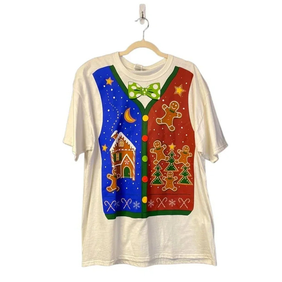 Fruit of‎ the Loom 100% Cotton Gingerbread Vest Tshirt Size XL - Picture 1 of 6